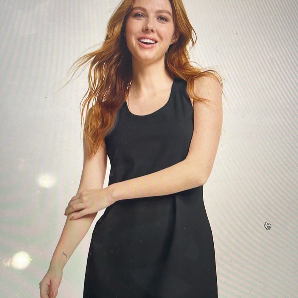FLX Romper Black Affirmation Crossback Dress with Built in Shorts Size Medium